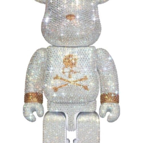 CRYSTAL DECORATE mastermind JAPAN BE@RBRICK 400％ WHITE & GOLD Ver Bearbrick